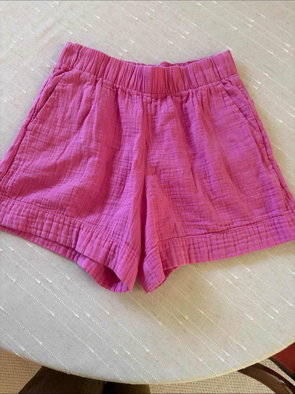 GAP Fuchsia Cotton Gauze High-Waist Shorts